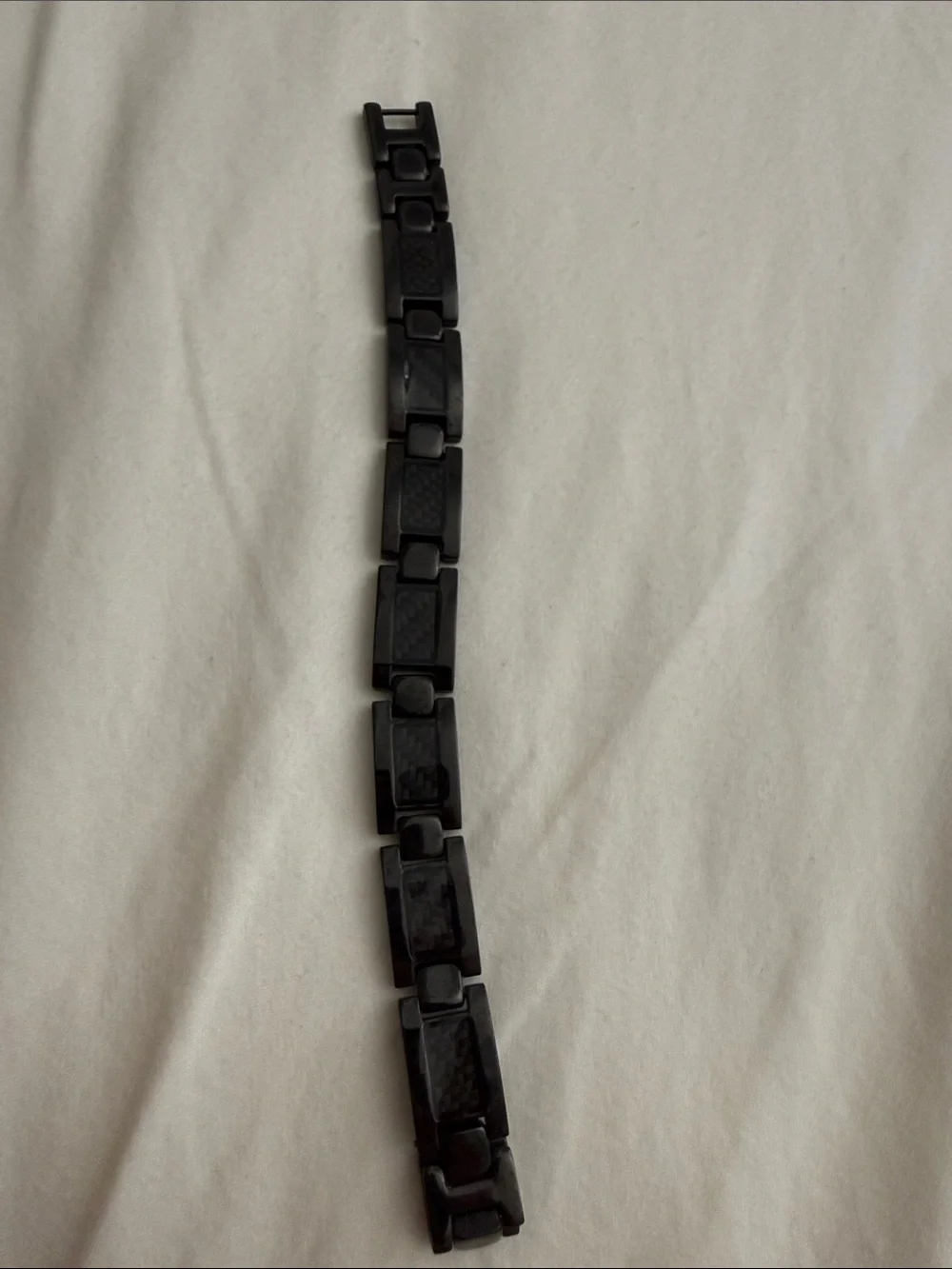 Men's Black Spartan Titanium Link Bracelet - Sleek Ceramic Chain
